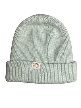 Barts Kids Girls Boys Unisex Blue Ribbed Knit Cuffed Bonnet Beanie Hat OS
